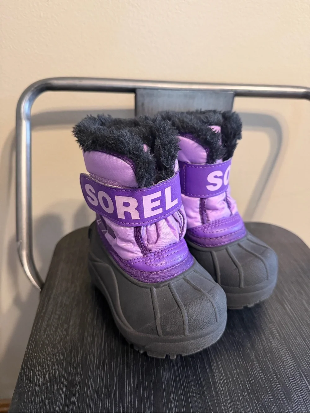 Sorel Snow Commander Toddler Boots Kids Size 4 Purple Gumdrop Winter